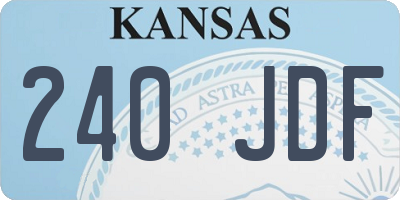 KS license plate 240JDF