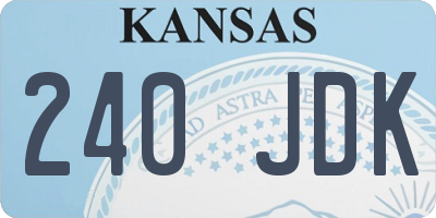 KS license plate 240JDK