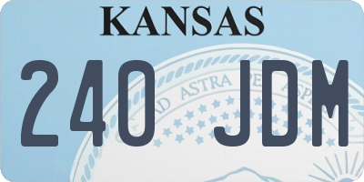 KS license plate 240JDM