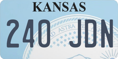 KS license plate 240JDN