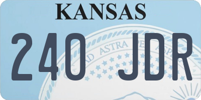 KS license plate 240JDR