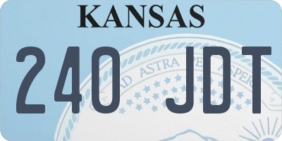 KS license plate 240JDT
