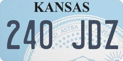 KS license plate 240JDZ