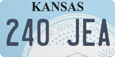 KS license plate 240JEA