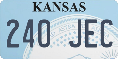 KS license plate 240JEC
