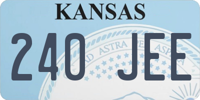 KS license plate 240JEE