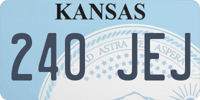 KS license plate 240JEJ