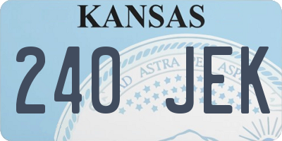 KS license plate 240JEK