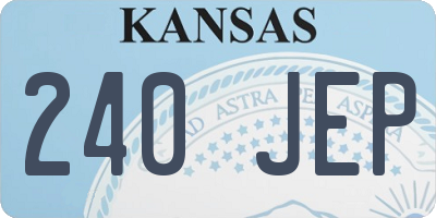 KS license plate 240JEP