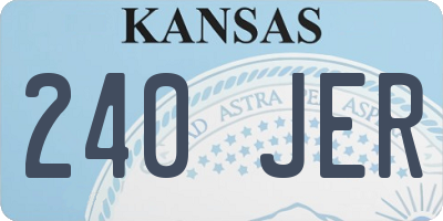 KS license plate 240JER