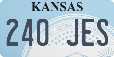 KS license plate 240JES