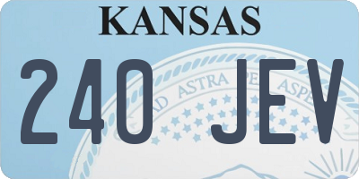 KS license plate 240JEV