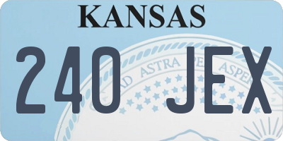 KS license plate 240JEX