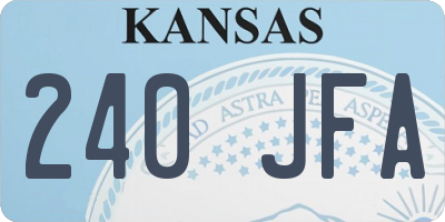 KS license plate 240JFA