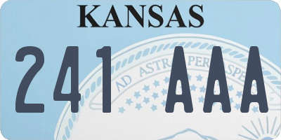 KS license plate 241AAA