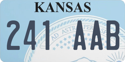 KS license plate 241AAB