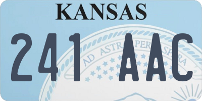 KS license plate 241AAC