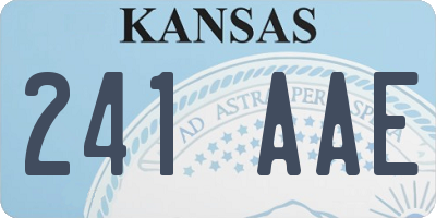 KS license plate 241AAE