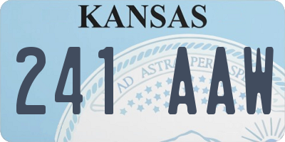 KS license plate 241AAW