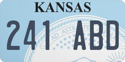 KS license plate 241ABD