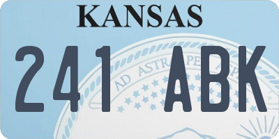 KS license plate 241ABK
