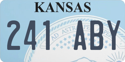 KS license plate 241ABY