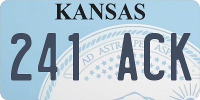 KS license plate 241ACK