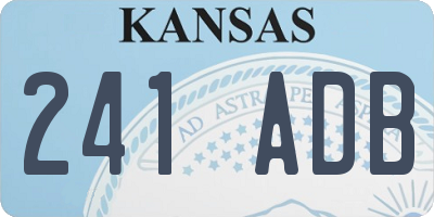 KS license plate 241ADB