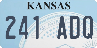 KS license plate 241ADQ