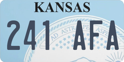 KS license plate 241AFA