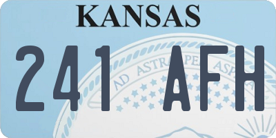KS license plate 241AFH