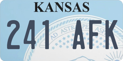 KS license plate 241AFK
