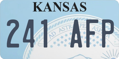 KS license plate 241AFP
