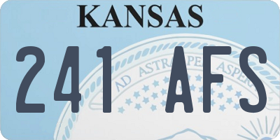 KS license plate 241AFS