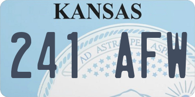KS license plate 241AFW