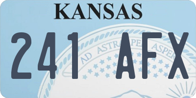 KS license plate 241AFX