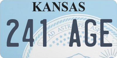 KS license plate 241AGE