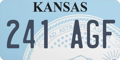 KS license plate 241AGF