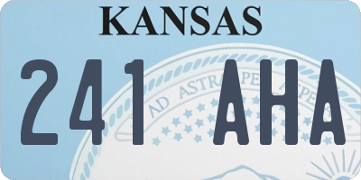 KS license plate 241AHA