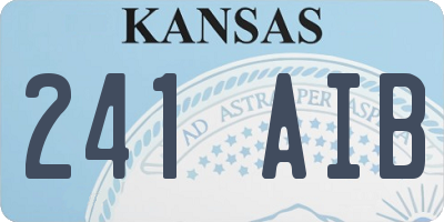 KS license plate 241AIB