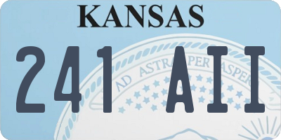 KS license plate 241AII