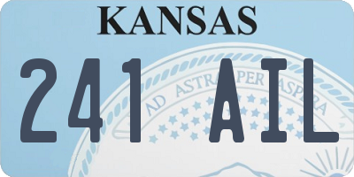 KS license plate 241AIL