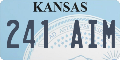 KS license plate 241AIM