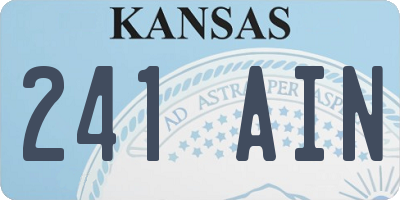 KS license plate 241AIN