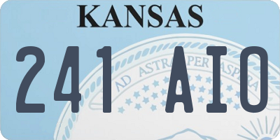 KS license plate 241AIO