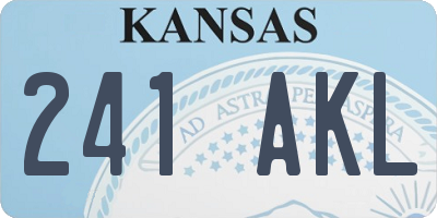 KS license plate 241AKL