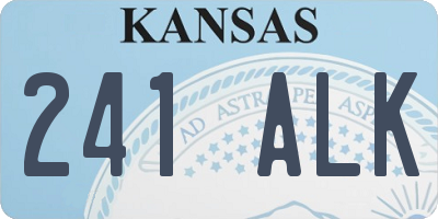 KS license plate 241ALK