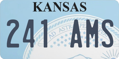 KS license plate 241AMS