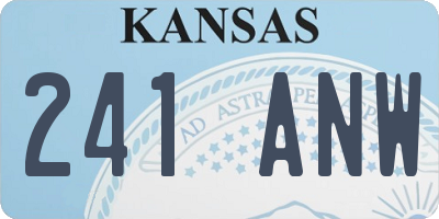 KS license plate 241ANW