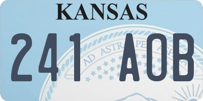KS license plate 241AOB